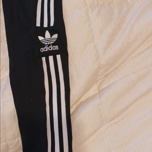 Adidas striped black leggings